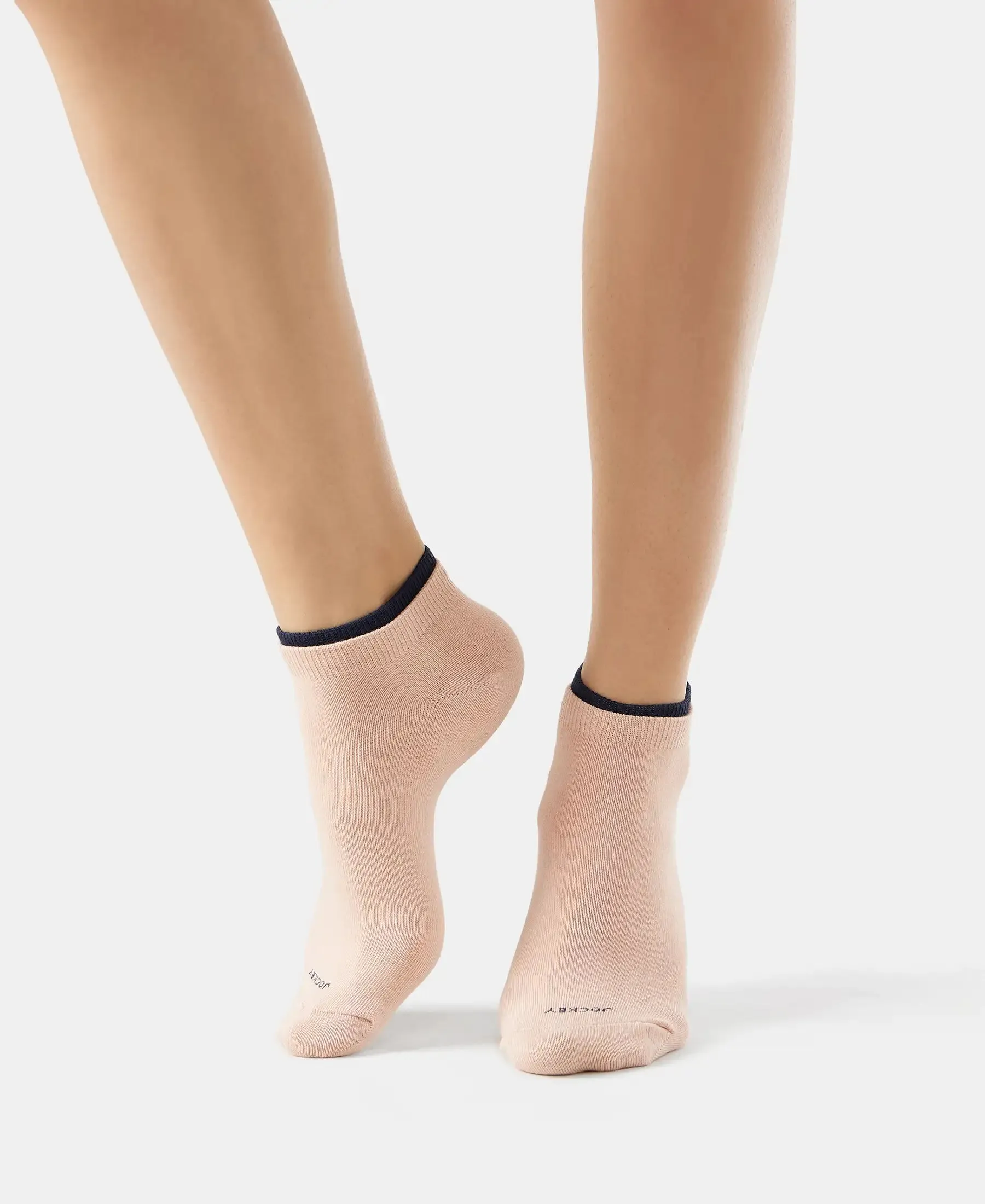 Compact Cotton Stretch Solid Low Show Socks with StayFresh Treatment - Rose Smoke & Navy (Pack of 2)