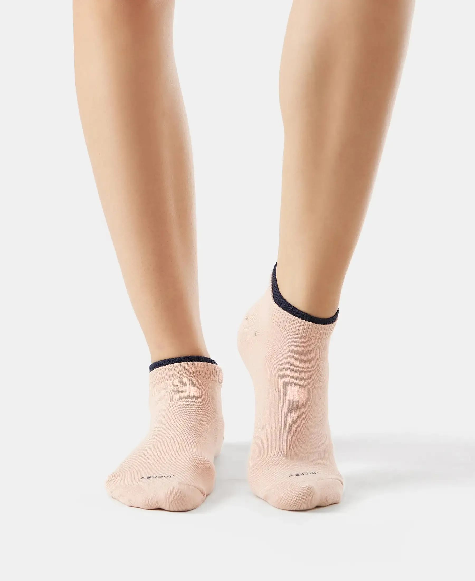 Compact Cotton Stretch Solid Low Show Socks with StayFresh Treatment - Rose Smoke & Navy (Pack of 2)