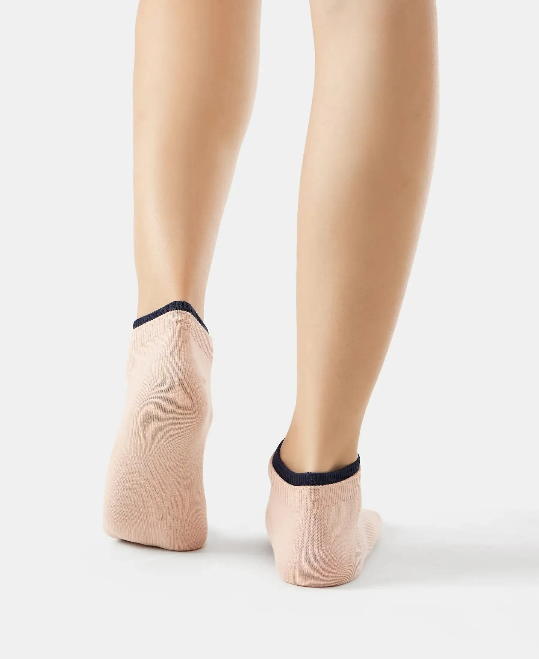 Compact Cotton Stretch Solid Low Show Socks with StayFresh Treatment - Rose Smoke & Navy (Pack of 2)