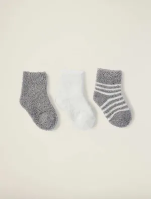 CozyChic Lite® Infant Sock Set - Pewter/Pearl