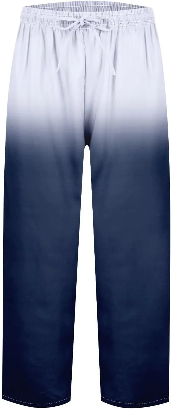 Flowy Linen Pants for Women Drawstring Pants Capri Pants 2025 Pants with Pockets Wide Leg Cropped Pants Wide Leg
