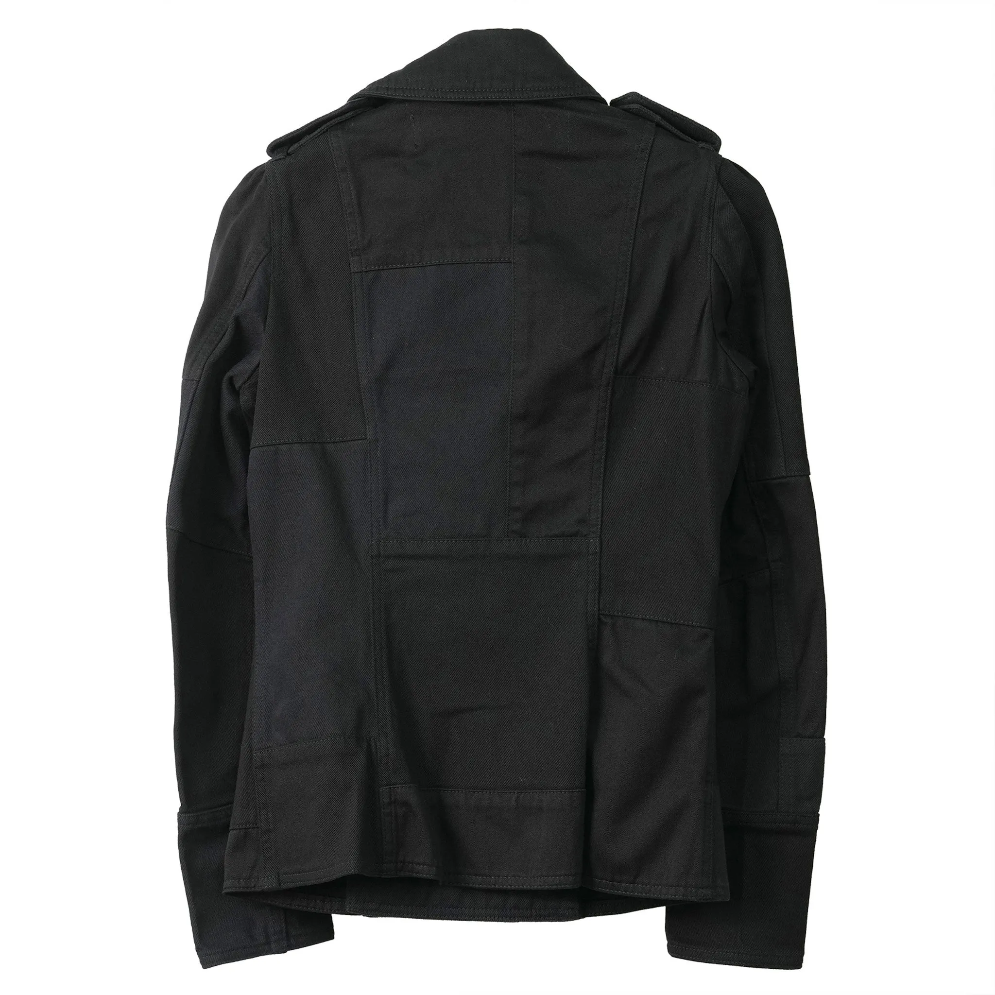 PATCHWORK PEACOAT / BLACK