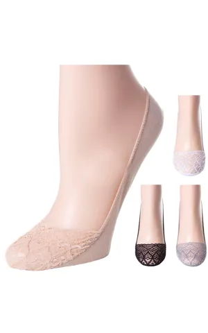 SC012 Solid Stretch Ankle Socks with Lace Trim (12prs Pack)