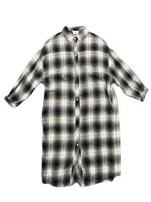 Size M - Barry Made Blue Check Flannel Midi Dress
