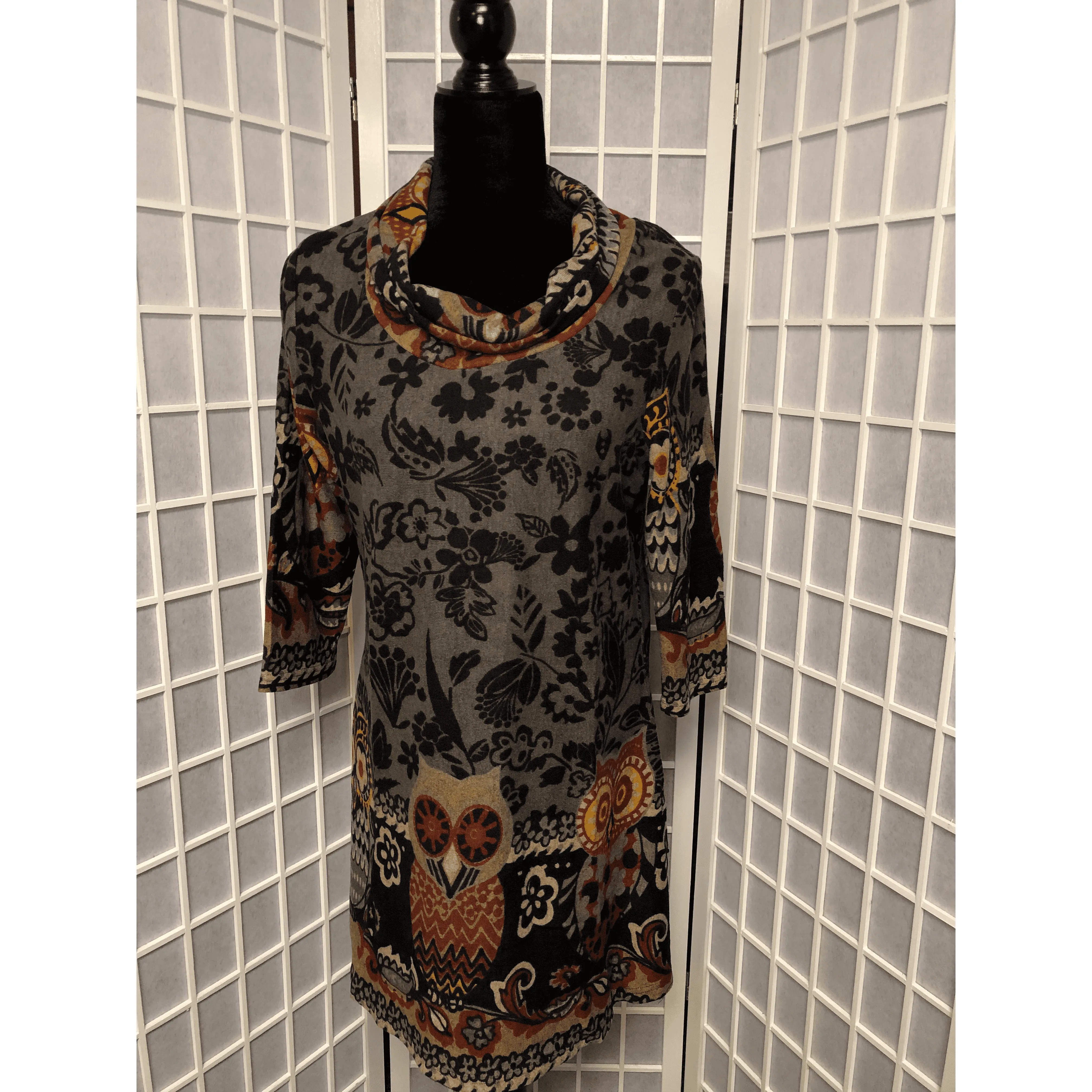 Tunic - Cowl Neck - Brown