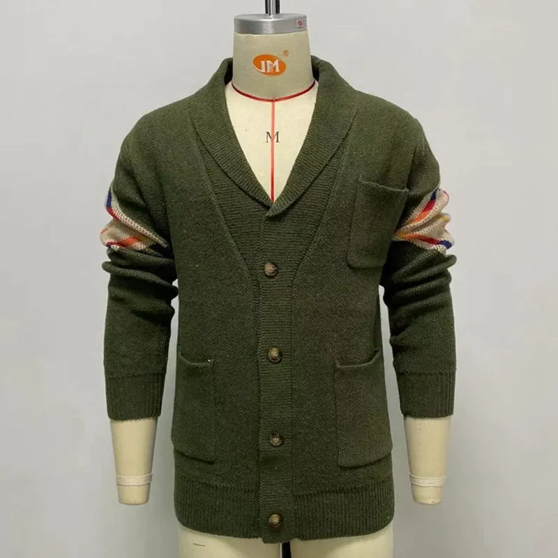 West Louis Classic Jacquard Long Sleeved Sweater Cardigan