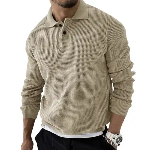 West Louis Knitted Lapel Casual Business Men Sweater