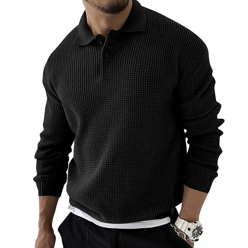 West Louis Knitted Lapel Casual Business Men Sweater
