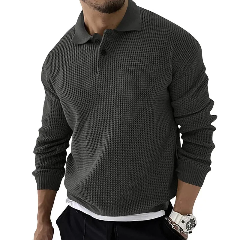West Louis Knitted Lapel Casual Business Men Sweater
