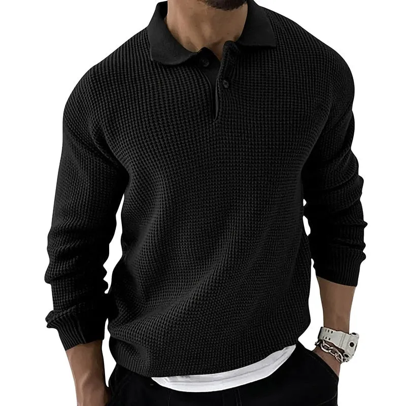 West Louis Knitted Lapel Casual Business Men Sweater