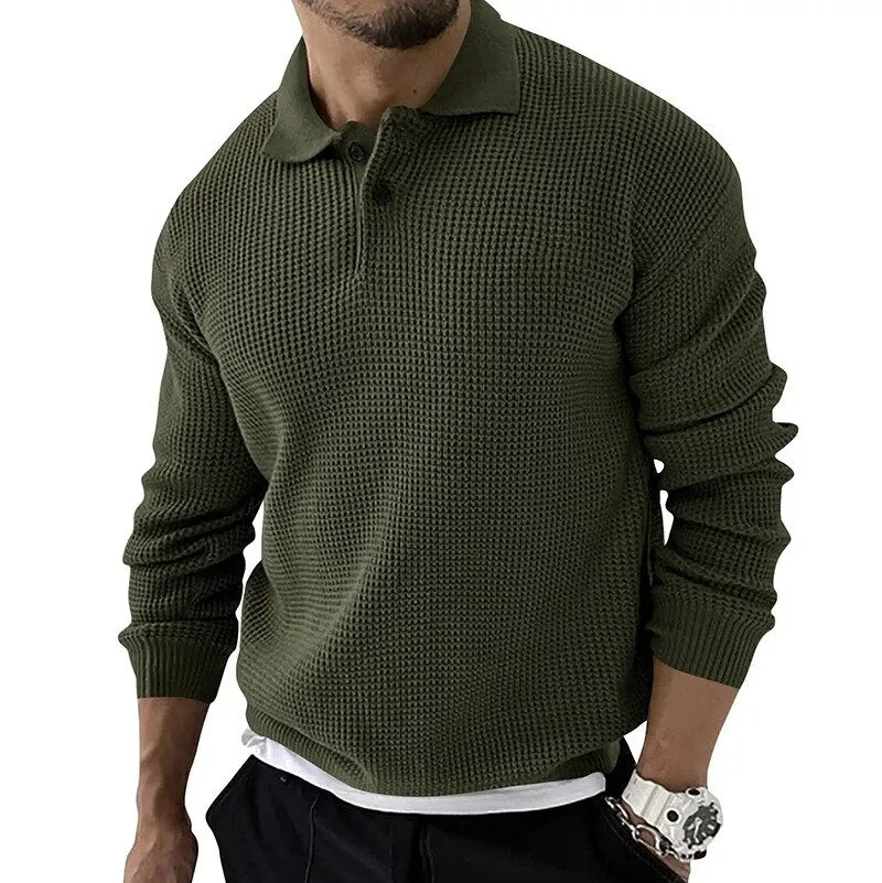 West Louis Knitted Lapel Casual Business Men Sweater