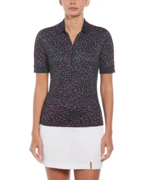 Women's Chevron Print Golf Polo In Peacoat